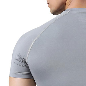 Camiseta de Gimnasio al Por Mayor, 100% Algodón, Cuello Redondo, Manga Corta, Corte Ajustado, Ropa Deportiva para Hombre - Product Image 6