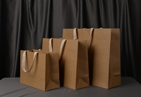 Sac de nourriture cadeau kraft durable SML logo personnalisé sac en papier avec poignée en ruban