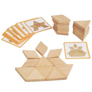 Juguete de Viaje para Niños Pequeños, Rompecabezas Tangram de Madera de Haya para Educación Temprana, Aprendizaje Preescolar de Geometría - Product Image 6