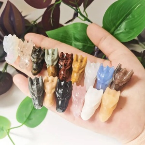 Nhà Máy Giá Bán Buôn Tự Nhiên Chữa Bệnh Đá Khắc Dragon Head Pha Lê Thèm Đối Trang Trí Nội Thất - Product Image 5