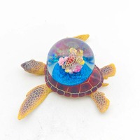 Figurine d'animal marin dans une boule à neige, iguane, crabe, dauphin, tortue, boule à paillettes en résine, souvenir, décoration de bureau, décoration de la maison, cadeau
