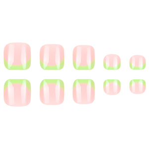 Uñas Postizas Francesas Verdes Creativas para los Pies, 24 Piezas, Uñas Postizas de ABS de Cobertura Completa para <span class=keywords><strong>Manicura</strong></span> Instantánea - Product Image 2