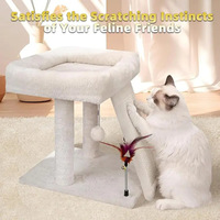 Arbre à chat tout-en-un avec lit et structure d'escalade ; Poteau à gratter en sisal en bois massif et panneaux de particules, adapté à toutes les saisons ; Chat