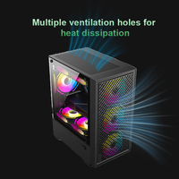 Boîtier PC Micro ATX en gros avec panneau latéral en verre trempé, support de radiateur supérieur 240 mm, châssis de jeu