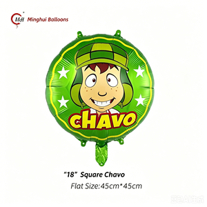 Globo de Mylar con Diseño de Personaje de Dibujos Animados de El <span class=keywords><strong>Chavo</strong></span> <span class=keywords><strong>Del</strong></span> <span class=keywords><strong>Ocho</strong></span>, en Caja de Regalo, Redondo y Cuadrado, Temática Latina Española para Niños - Product Image 4