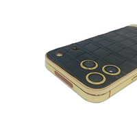 Coque de téléphone de luxe pour iPhone 17 Pro Max avec logo OEM, en cuir de crocodile véritable de qualité supérieure, plaqué or électrolytique