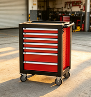 Chariot à outils roulant d'atelier OEM 258 pièces avec 7 tiroirs, acier SPCC, serrure à clé, jeu complet de clés à douilles pour garage et réparation automobile