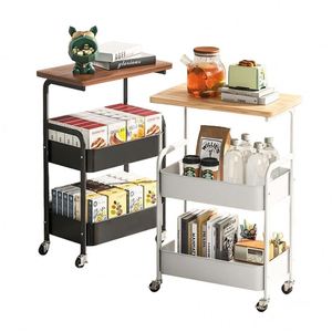 Muebles Modernos Italianos para el Hogar, Mesa Auxiliar de Sofá Minimalista Móvil, Mesa de Centro con Ruedas, Estante de Almacenamiento Extensible, Estructura de Metal - Product Image 5