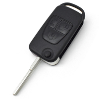 Carcasa de Repuesto para Llave de Coche con Control Remoto de 3 Botones, Cubierta Protectora Modificada, Carcasa de Llave Plegable de 2 Vías con Luz