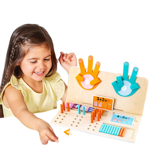 Creative Wooden Counting Stick Hand Shape Toy Multifunctional Math Learning Educational Tool for Toddlers Kids Number Training - Product Image 1