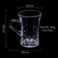 Tasses à thé 117ML Verres à thé en verre cristal avec support de poignée OEM ODM