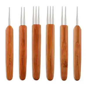 1-3钩型辫子针天然竹钩针编织编织工具