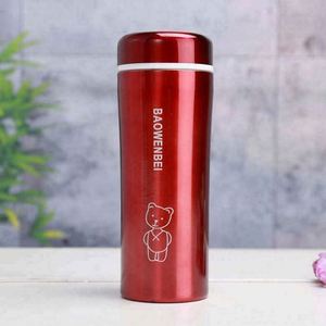 Baowenbei Modern Stainless Steel Vacuum Tumbler 400ml Red <b>Cute</b> <b>Bear</b> Double Wall Insulated Leak-Proof Eco-Friendly Boiling Water - Product Image 2