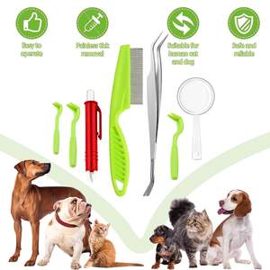 Puce Remover Crochet Chien Tick Remover Gratter Extracteur Acariens Pince À Épiler Peigne Louses Pinces Pet Puces Removal Tool Kits - Product Image 3
