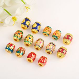 Perles en émail en forme de baril 12x9mm, perles porte-bonheur en métal en forme de goutte d'huile pour la fabrication de bijoux, bracelets, colliers, boucles d'oreilles, accessoires DIY - Product Image 3