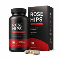 Capsules de Vitamine C Naturelle Non Acide à Base de Cynorrhodon 1000mg avec Flavonoïdes Végétaux Antioxydants – Prix Usine