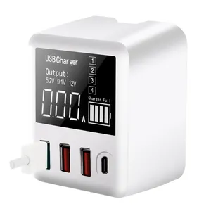 2023 dropshipping products 40W 8A Quick charge A9T+ QC3.0 PD Adapter display Wall-mounted power banks & power station