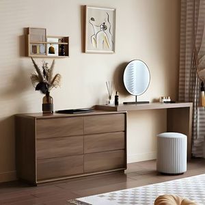 Table <span class=keywords><strong>de</strong></span> toilette finition grain <span class=keywords><strong>de</strong></span> noyer |   Meubles <span class=keywords><strong>de</strong></span> chambre durables avec un grand espace <span class=keywords><strong>de</strong></span> rangement pour les cosmétiques et les <span class=keywords><strong>accessoires</strong></span> - Product Image 1