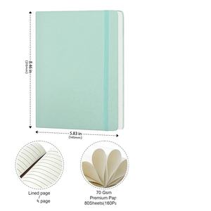 Carnet en cuir PU promotionnel 8,45 x 5,7 po à prix abordable, ligné, à pois, quadrillé, vierge, couverture rigide, avec élastique - Product Image 5