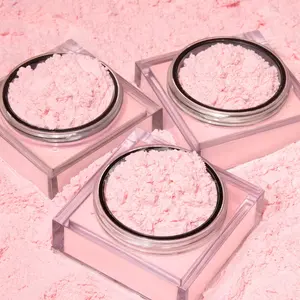 Maquillaje cosmético mate a prueba de agua, marca privada vegana rosa, polvo de ajuste suelto