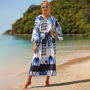 2022 New Design Bathing Suit Cover Ups For Woman Swim Beach Dress Kaftan Robe