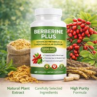 Capsules de Berbérine Plus 1200mg par Portion – Soutien Glycémique – Complément Herbal – Fabricant Marque Blanche
