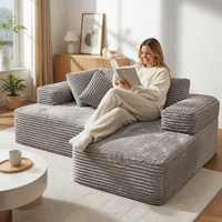 Canapé d'angle en forme de L compressé en boîte, en éponge pure, emballé sous vide, revêtu de tissu, canapé modulaire sectionnel pour salon