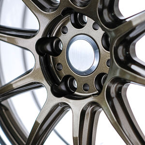 Cerchi in Lega XL Aftermarket Tuning Bronzo Lucido + Bordo Cromato, 5 Razze, 17-19 Pollici per Honda/Toyota/Mazda/BMW - Product Image 3