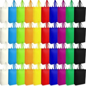Bolsas de compras reutilizables de 14 x 10 x 4 pulgadas, bolsa de tela no tejida para compras, multicolor - Product Image 6