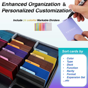 กล่องใส่การ์ด MTG Commander ความจุ 2400 ใบ พร้อมตัวแบ่งสี 24 ช่อง เหมาะสำหรับการ์ด TCG Three Kingdoms <span class=keywords><strong>Kill</strong></span> PTCG ของขวัญ - Product Image 4