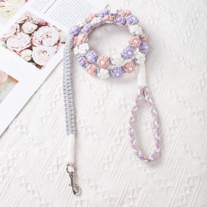 फीता सजावट के साथ उच्च गुणवत्ता वाले चमड़े के पालतू कॉलर, कारखाने के पट्टा से सस्ती कीमत कुत्ते पट्टा - Product Image 5