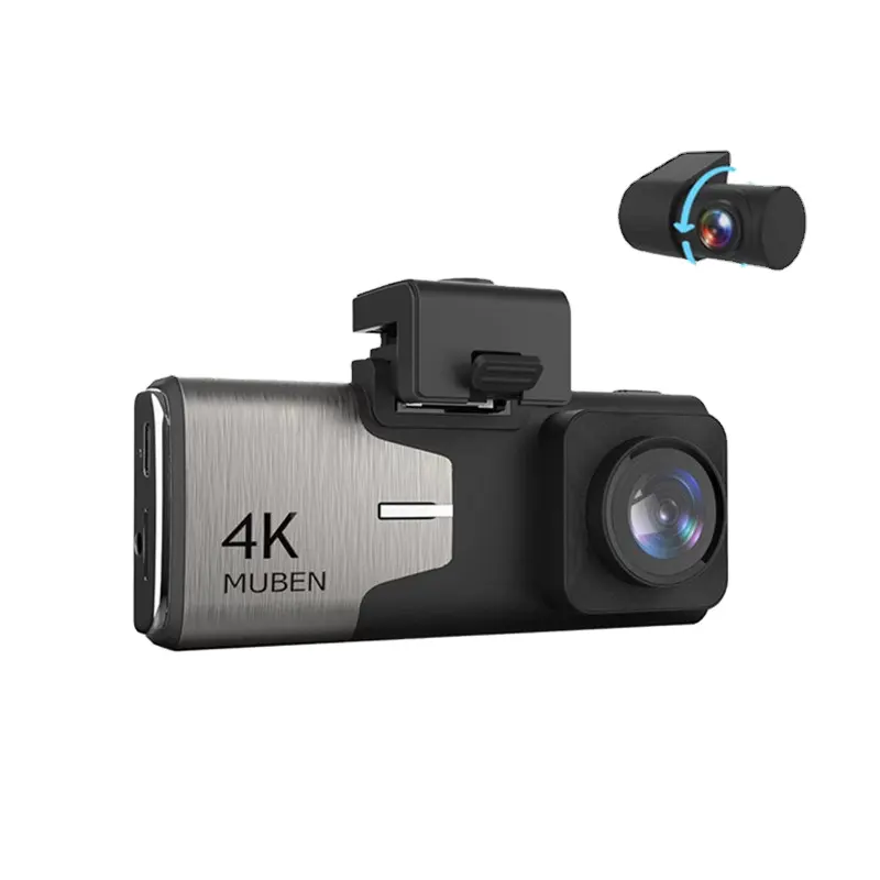 กล้องติดรถยนต์4K 170องศา DVR Wifi GPS FHD 2160P,กล้องบันทึกวิดีโอ Dash Cam พร้อมกล้องมองหลังกล้องมองเห็นกลางคืนอัตโนมัติ