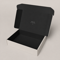 Caja de Empaque Negra Personalizada y Tarjetas de Agradecimiento Coloridas con Papel de Nieve y Pegatinas, Cajas de Empaque Profesionales para Ropa