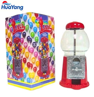 Distributeur de bonbons et de chewing-gums HuaYang 12 pouces en alliage d'aluminium rouge avec globe en verre, retour de monnaie, qualité alimentaire