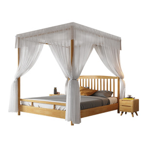 <span class=keywords><strong>Lit</strong></span> à baldaquin moderne en bois massif avec moustiquaire, <span class=keywords><strong>lit</strong></span> simple et double <span class=keywords><strong>pour</strong></span> chambre principale, <span class=keywords><strong>lit</strong></span> plateforme à baldaquin <span class=keywords><strong>pour</strong></span> chambre d'hôtes - Product Image 5