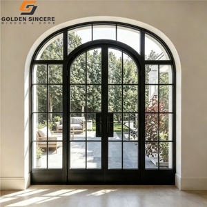 Porte française double cintrée sur mesure GS avec vitrage pour une entrée élégante de la maison - Product Image 5