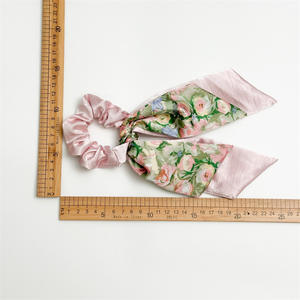 Lazos para el pelo de seda satinada con logotipo personalizado, lazos para el pelo Rosas y florales para mujer, venta al por mayor, novedad - Product Image 4