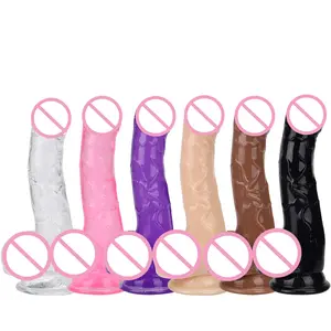 Không có mùi 8 inch TPE bao quy đầu dildo sax đồ chơi cho các cô gái