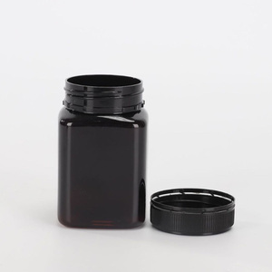 Envase Cuadrado para Medicamentos de Grado Alimenticio, Frasco de Plástico PET Transparente Marrón Oscuro Vacío para Miel de Manuka con Tapa a Prueba de Manipulación, 250g 500g 1000g - Product Image 4