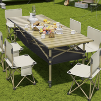 Table pliante moderne XL en acier carbone ultralégère pour camping, pique-nique, barbecue – Mobilier d'extérieur pliable