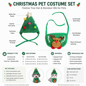 Set Natalizio per Animali Domestici: Cappello e Bavaglino con Corna <span class=keywords><strong>di</strong></span> Renna e <span class=keywords><strong>Babbo</strong></span> <span class=keywords><strong>Natale</strong></span> in Poliestere per Cani e Gatti - Product Image 6