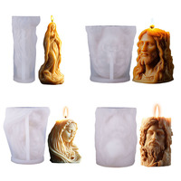Nuove Idee Serie Icone Sacre: Stampo in Silicone Alimentare per Candele Aromaterapiche, Figure Religiose 3D Fai-da-Te, Sculture in Rilievo
