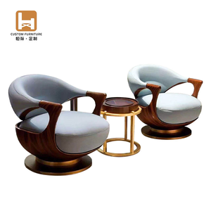<span class=keywords><strong>Set</strong></span> di <span class=keywords><strong>Sedie</strong></span> Moderne di Lusso in Legno di Teak e Pelle, Girevoli, per Camera da Letto e <span class=keywords><strong>Soggiorno</strong></span> - Product Image 1