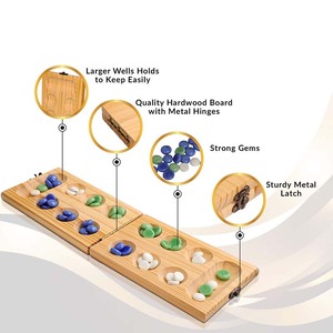 Có Thể Gập Lại Mancala Hội Đồng Quản Trị Trò Chơi Thiết Lập Gấp Hội Đồng Quản Trị Trò Chơi Di Động Chiến Lược Du Lịch Trò Chơi Rắn Gỗ Deluxe Mancala - Product Image 3