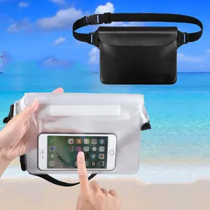 Custom Print Logo Beach Sport Swimming Clear Pvc Waterproof Seal Pouch Dry Bag Fanny Chest Pack Waist Belt Bag For Phone