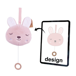 Giocattoli musicali a campana tirati a mano dal produttore, design coniglio cartone animato, per neonati, <span class=keywords><strong>da</strong></span> appendere al <span class=keywords><strong>passeggino</strong></span> - Product Image 2