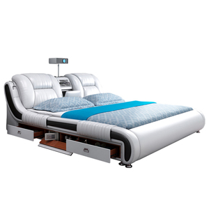 Modern Minimalist Leather Smart Massage Bedroom <strong>Bed</strong> <strong>Under</strong> Storage 2 <strong>Drawers</strong> Comfortable Soft Multi-functional <strong>Bed</strong> Frame - Product Image 2