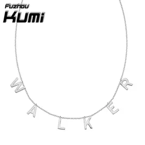 925 纯银初始项链全部在一个名字个性化的信 DIY 项链时尚首饰