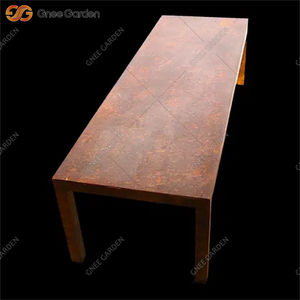 Mesa de Comedor Tradicional de Acero Corten, Muebles de Comedor Duraderos, Impermeables y Ecológicos para Apartamentos - Product Image 4