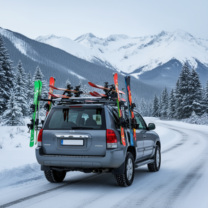 Porte-chaussures de ski et snowboard Vevor à fixation sur attelage, capacité 6 paires de skis et 4 snowboards, accès inclinable, rembourrage en caoutchouc, type pliable, petit format - Product Image 2